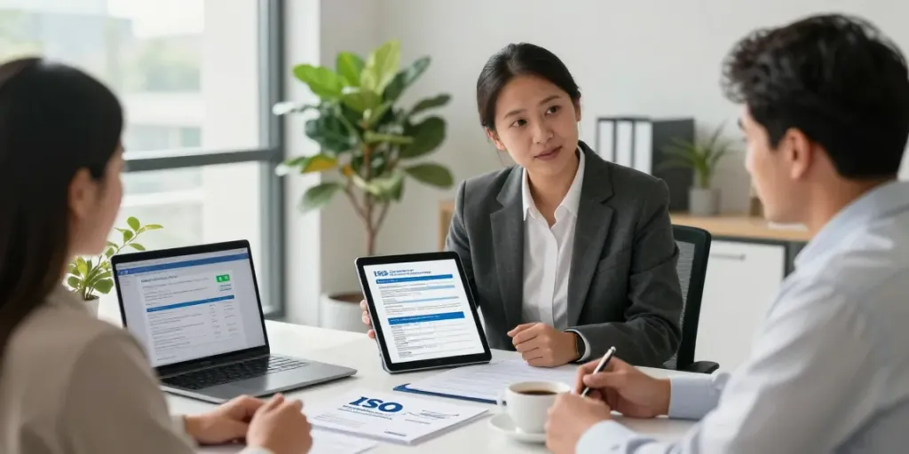 ISO Certification in Pakistan consultation with a professional expert in a modern office